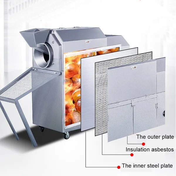 SN-QDMECH Stainless Steel Automatic Peanut Roaster Nut Roasting Machine Soybean Roaster Machine Food Industry Use photo-3