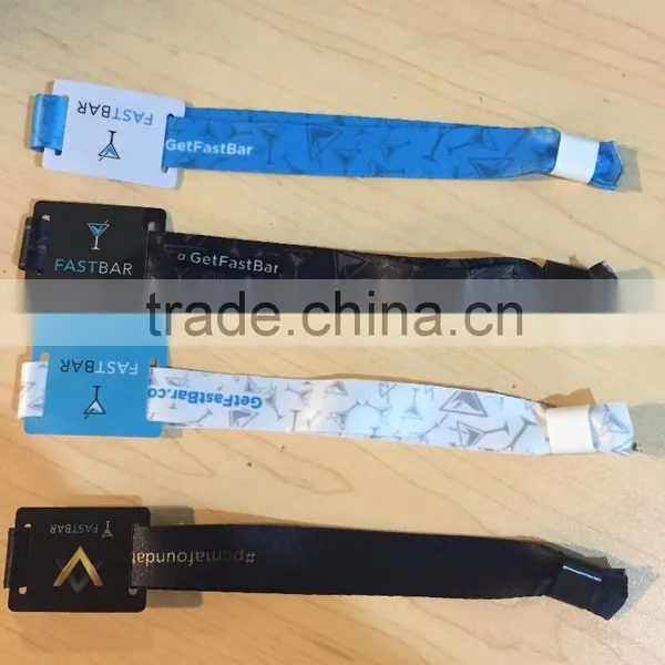 MDW86 New Design Wholesale Factory Price Popular Polyester / Satin / Imitation Nylon RFID Wristband for Events photo-2