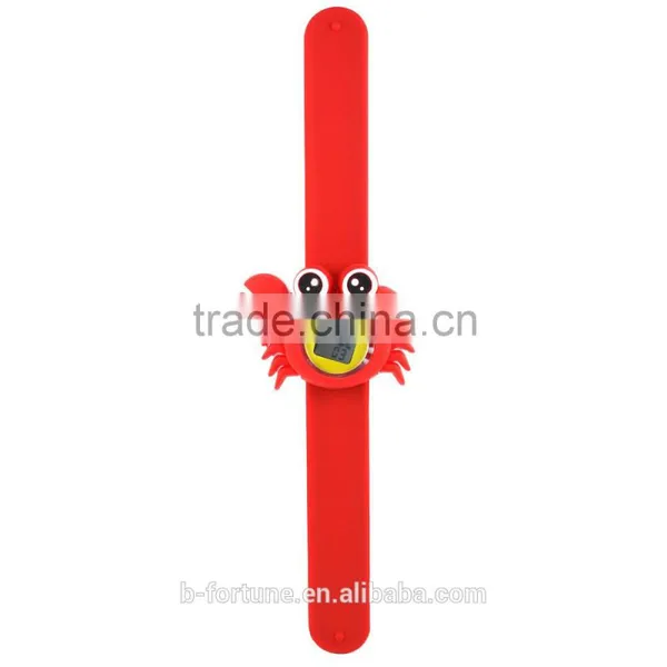 LP1511 Red Color Silicone Slap Bracelet LCD Watch photo-5