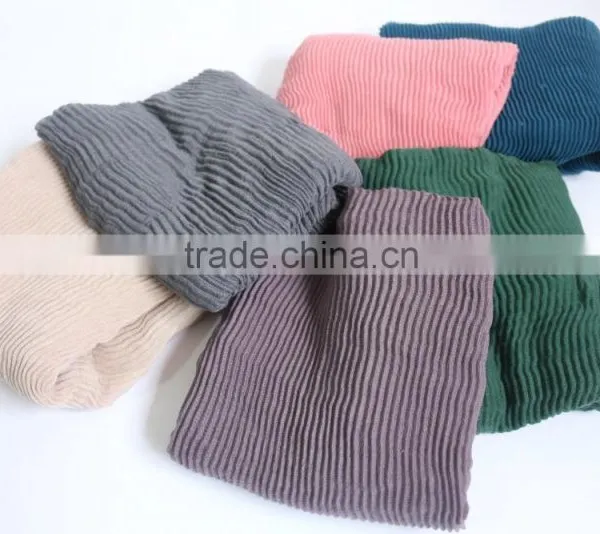 90CMX180CM Plain Cotton Voile Crinkled Ladies Head Scarves Wholesale Quality Choice