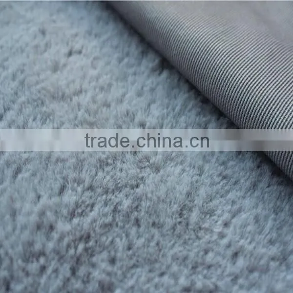 Grey Rabbit Plush Fabric for Coats photo-2