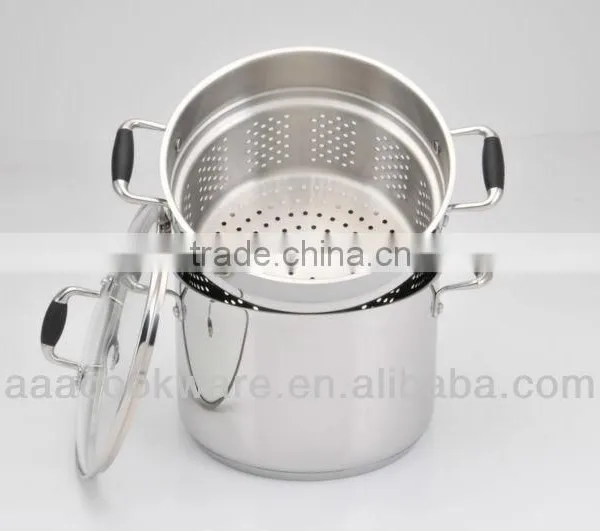 High Quality Multi Function Stainless Steel Spaghetti Pot With Induction Bottom and Silicone Handle photo-2