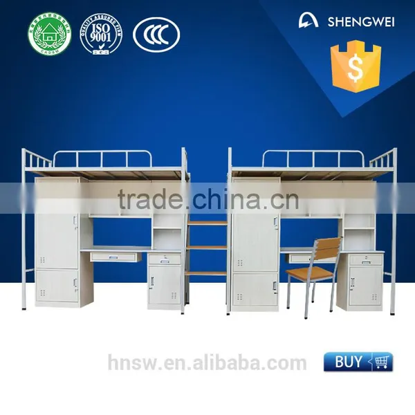 2015 Fashion Attached 2 Pcs Single Bunk Bed With Drawer Cabinet photo-2