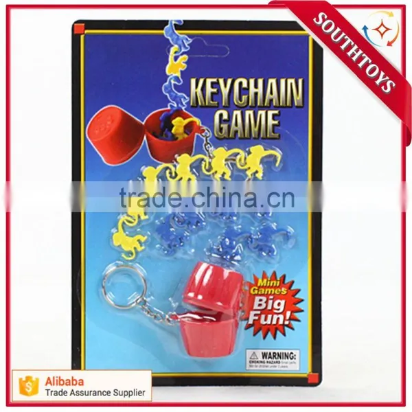 Wholesale Mini Plastic Barrel of Monkeys Game Toy Keychains photo-2