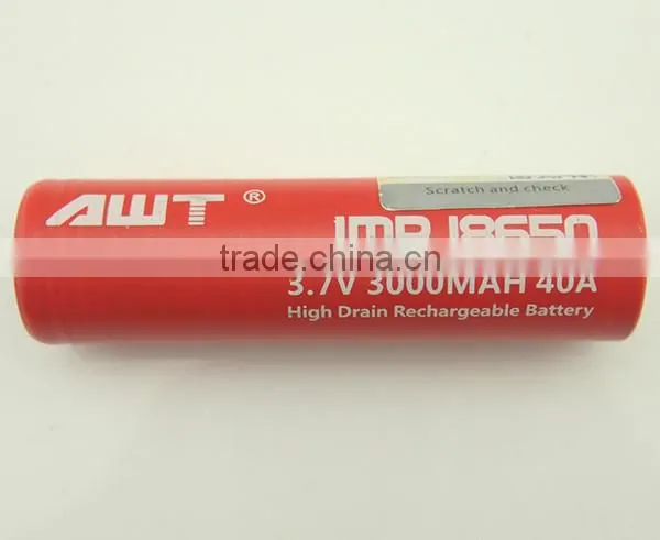 100% Geniune AWT 18650 3000mAh 40A e Cigarette Vape Mod 350w Street e Scooter E-cigarette Box Mod photo-2