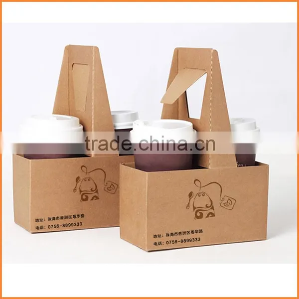 Take Away Disposable Kraft Paper Coffee Cup Drink Carrier, Coffee Paper Cup Holder photo-3