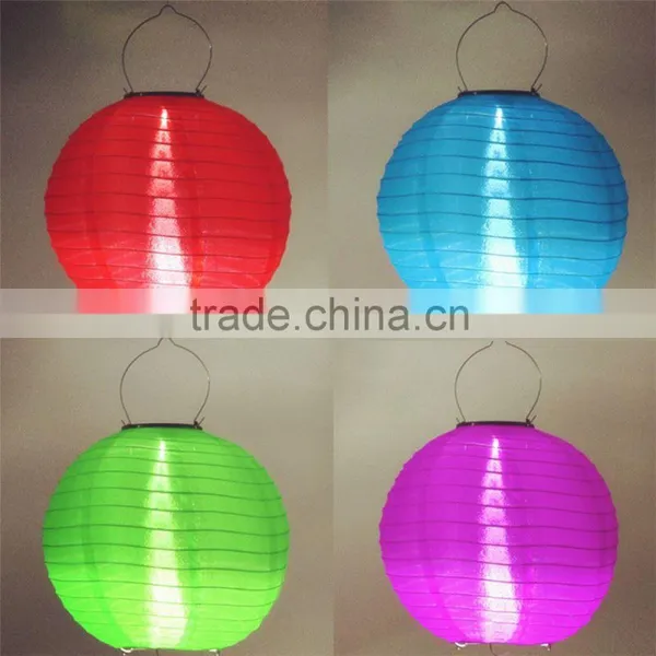 Mulit Color Option 12 Inch Solar LED Chinese Paper Lantern Light Mas Wedding Party Outdoor Garden Lamp Decor photo-2
