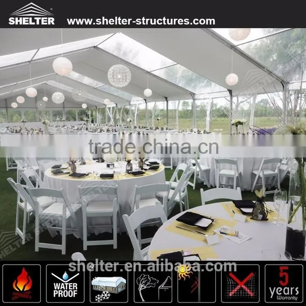 Elegant Waterproof White PVC Fabric Large Vinyl Tent With Side Wall Window Wedding Marquee Tent for Sale photo-2