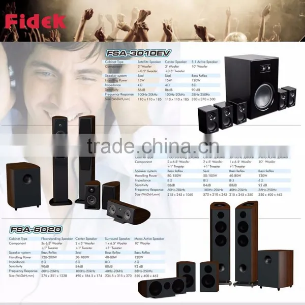 Fidek Audio Home Theater System Floorstanding/Center/Surround/Mono Active Woofer Bass Reflex/seal Flat Audio Speaker System photo-3