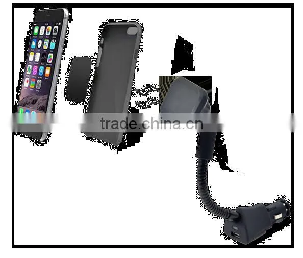 USB Ports Full Rotation 3A Current Qi Wireless Car Charger Holder for Mobile photo-4