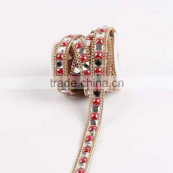 Hot Fix Adhesive Rhinestone Tape Hot Fix Black Diamond Chain photo-3
