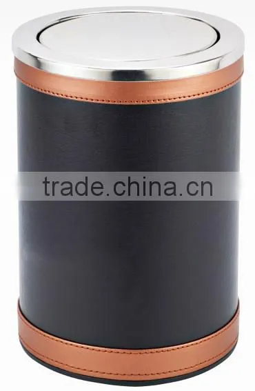 New Fancy Design Trash Can Stainless Steel And Leather Material photo-5
