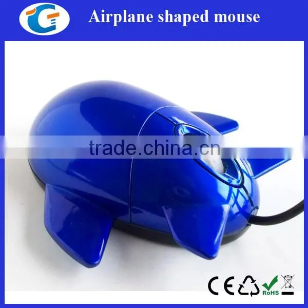 Aeroplane Shaped Wired Optical Mouse With Retractable Cable photo-2