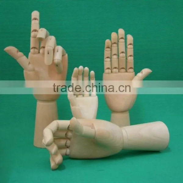 White Wooden Hand for Drawing for Window Display Men Wooden Hand 29.5 cm Wooden Hand Display Hand Factory photo-4