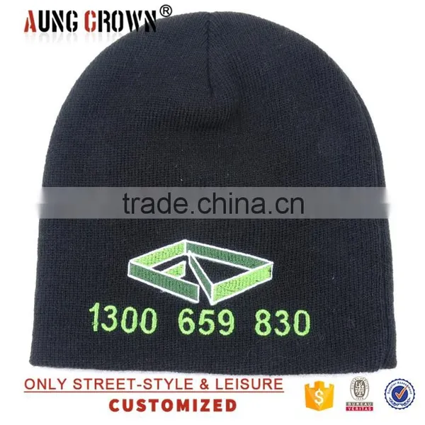 100% Acrylic Knit 3d Embroidery Beanie photo-4