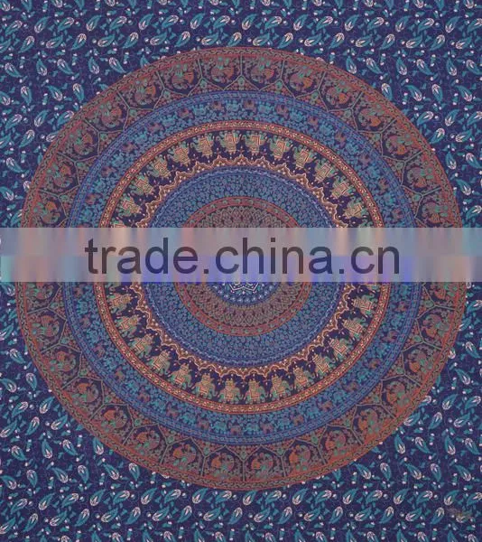 Hippie Mandala Block Printed Tapestry Wall Decor Throw Table Cover 100% Cotton Bedspread Indian Jaipur Manufacturer & Wholesaler photo-2