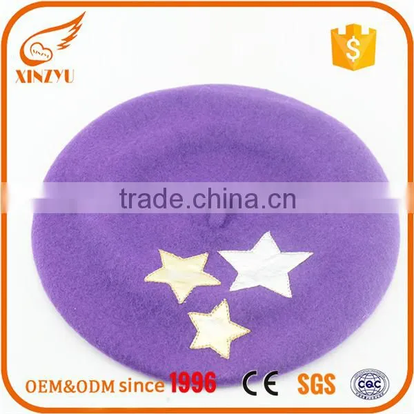 Colourful Star Logo Ladies Fashion Hats Basque Custom Embroidered Beret photo-2
