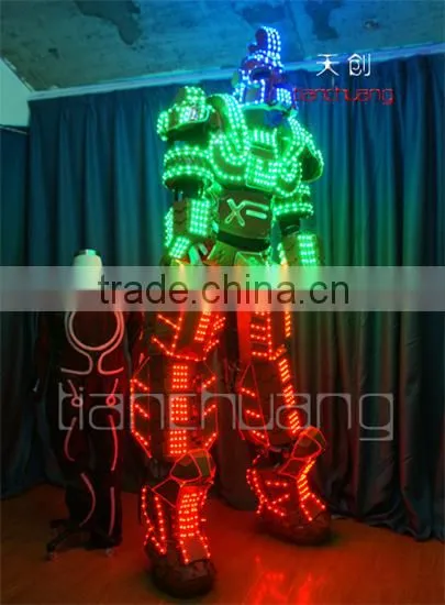 Stilt Walker Performer on Jumping Stilts With LED Costume, LED Stilt Costume photo-3