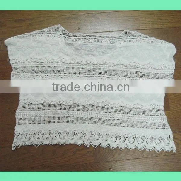 Cotton Chemical Lace Short Korean Ladies Tops