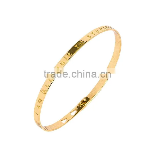 Memories Bangles With Customize Design Word 'I ALLERGIC TO STUPIDITY' With 4mm/7mm Width photo-3