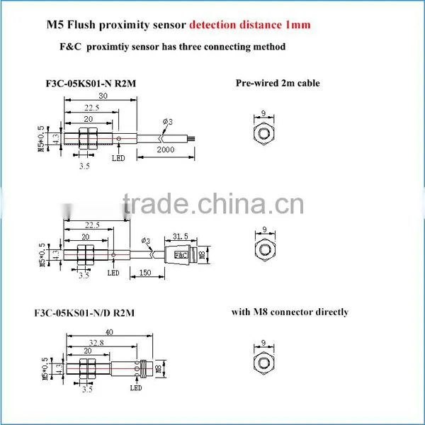Dia 5mm Small Round Shield Inductive Proximity Switch With CE photo-6