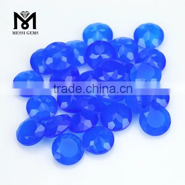 Semi- Precious Loose Gemstone Faceted Round 8mm Blue Agate photo-4