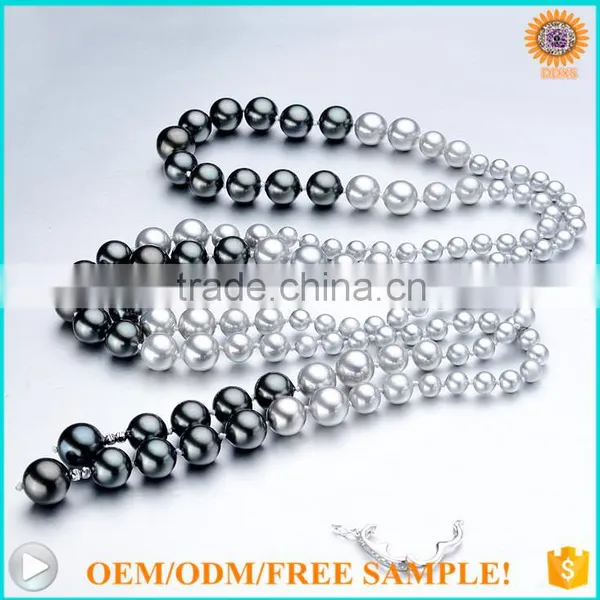 2016 Latest Design AAAA Top Quality Shell Pearl Beads Sweater Chain Jewelry Necklace photo-3