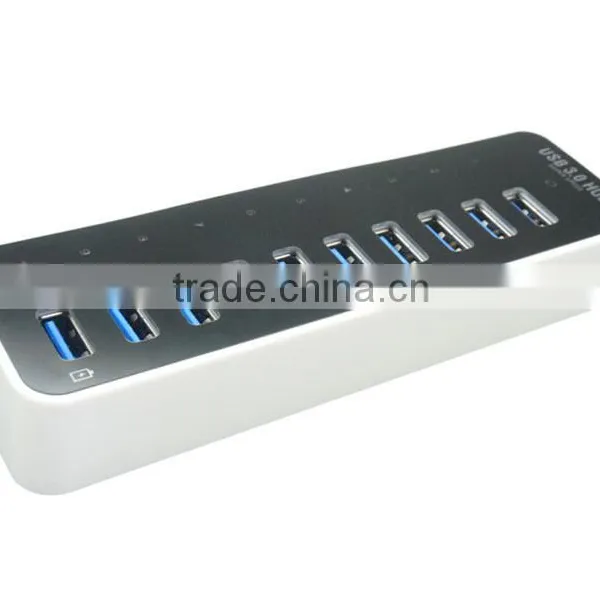 High Speed 10 Port USB 3.0 HUB With Power Adapter For Laptop photo-2
