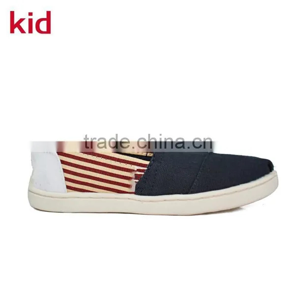 Casual Kids Shoes Kids Canvas Shoes Sneakers Navy Strips Design