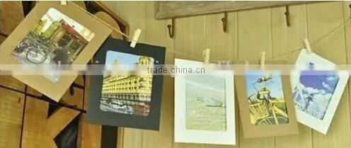 10 Pcs Hanging Paper Frame Photo Album String Art Clips Rope Pictures Wall Decor photo-3