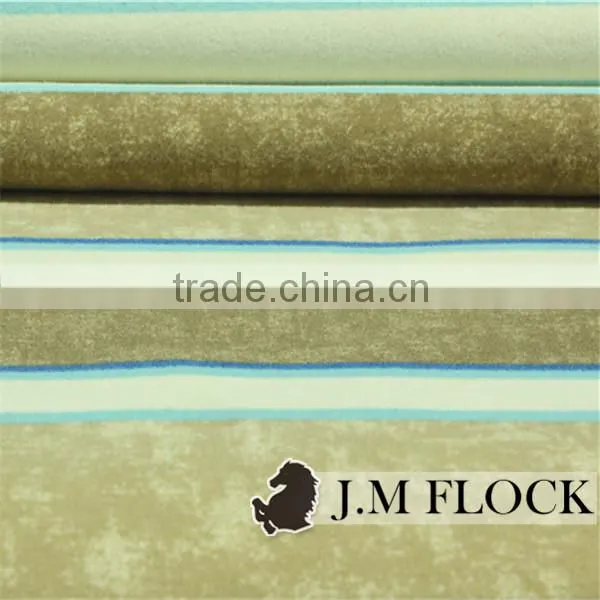 100% Polyester Stripe Pattern Print Flock Velvet Fabric Print Fabric for Sofa photo-5