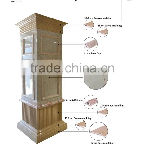 5.1cm Base Cap Marble Design Pvc Moulding Profile for uv Panel photo-6