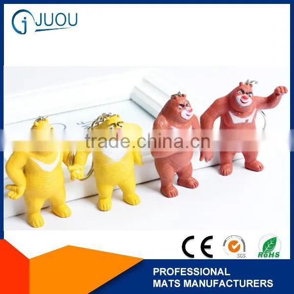 Wholesale bear shaped pvc/rubber custom keychain