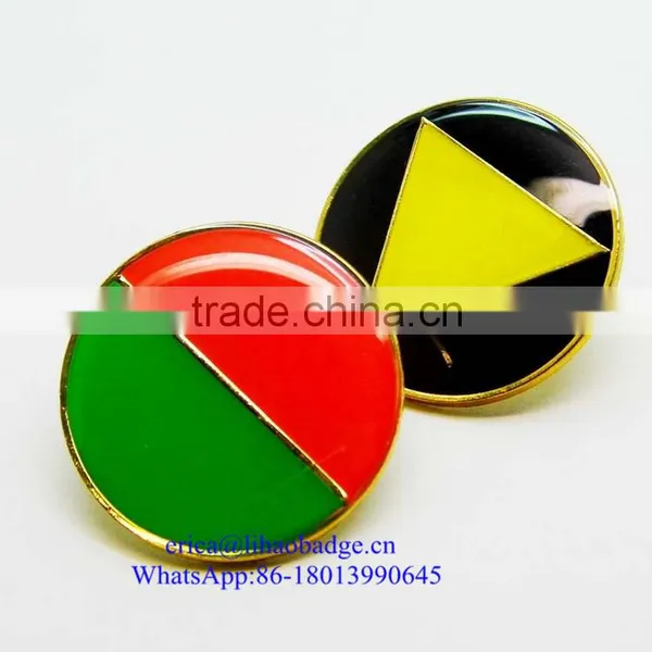 Custom Metal Soft Enamel Button Pins Badge With Butterfly Clutch photo-3