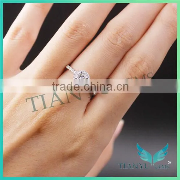14 k Gold Engagement Ring 4.5mm E F Color Moissanite Diamond Wedding Ring photo-6