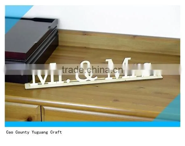 Freestanding Home Decor Mr & Mrs Wood Word Sign photo-2
