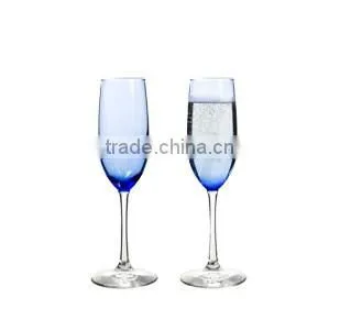 Brand-Name Blue-Tinted Glass Champagne Flutes, 8 oz.