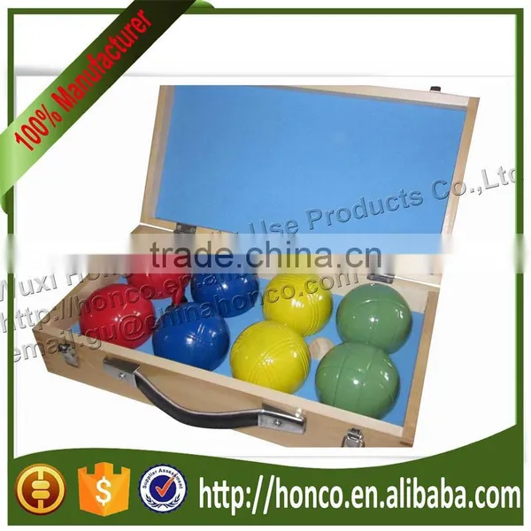 8pcs Plastic Ball Bocce Alloy Bal BOCCE BALL PETANQUE BOULES With Case