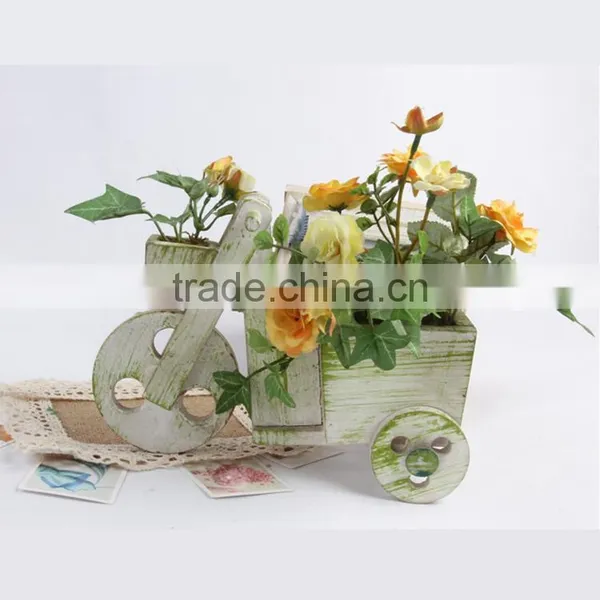 New Design Rustic Wooden Cart Silk Roses Artificial Flowers Suit photo-2