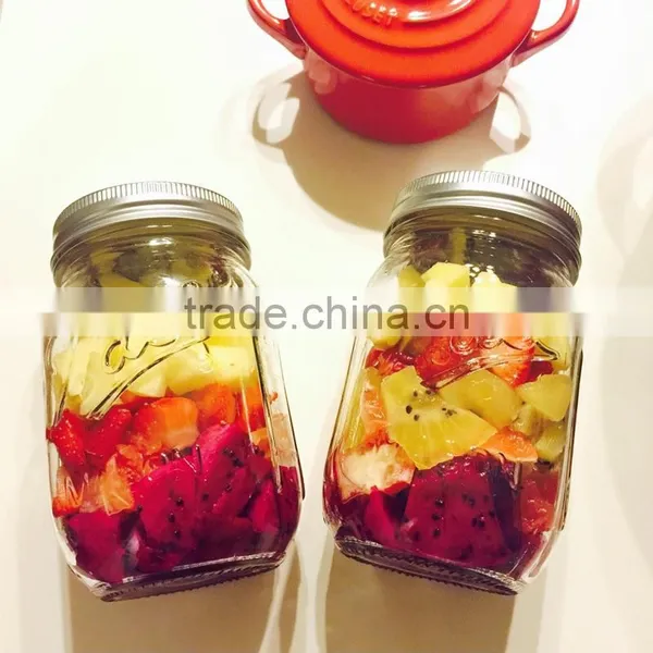 Haonai Wholesale Promotional Food Storage Embossed Ball Glass Mason Jar With Lid photo-6