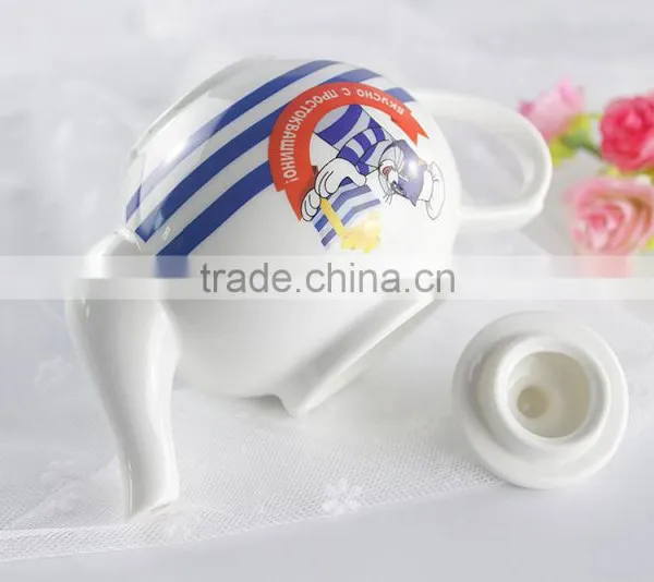 Hot Selling Products White Porcelain Cartoon Printing Teapot Wholesale photo-5