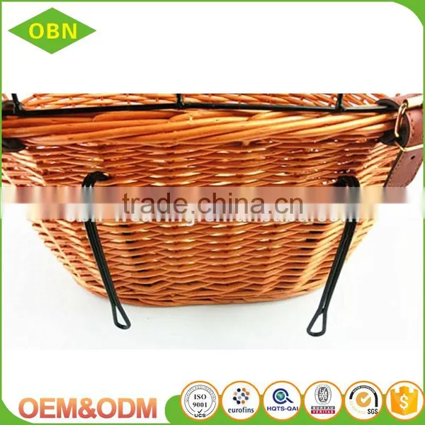 Traditional Handmade Cheap Large Bike Basket Dog Carriers Wicker Bike Basket With Cover photo-6