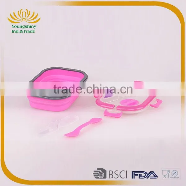 Portative Silicone Collapsible Lunch Box With Lock photo-5