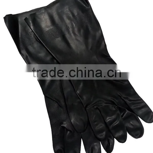 DDSAFETY Rubber Black Industry Gloves White Inside And Black Outside Gloves photo-2