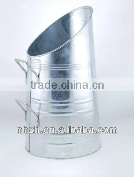 Household Big Galvanized Coal Bucket With Wood Handle photo-4