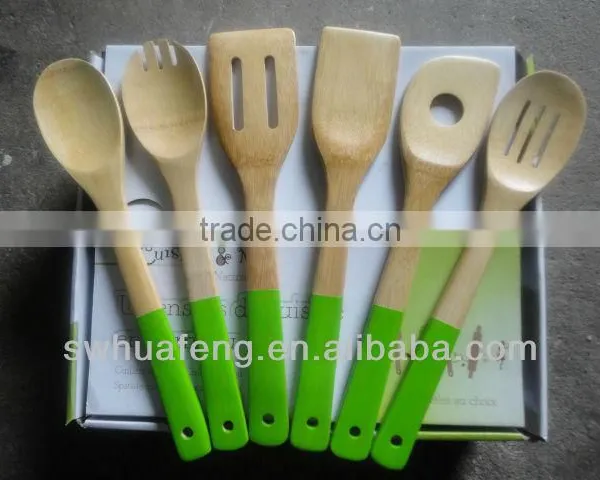 bamboo spoon with colorful handle
