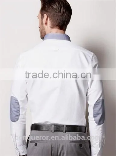 New Design Contrast Fabric Made to Measure Cotton Slim Men Shirt BSZ0080 photo-2
