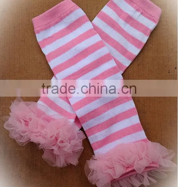 Cute Baby Toddler Stripes Winter Leg Warmer 100% Cotton Newborn Lace Leggings photo-4