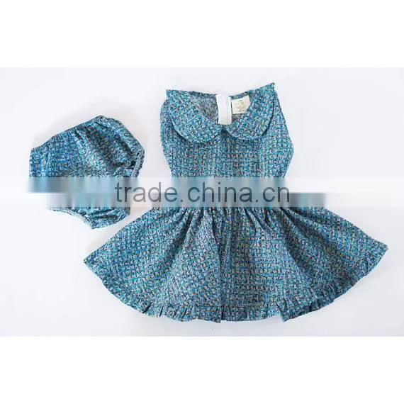 Elastic Waist Girl Child Dress Back Zipper Girls Party Dresses Detached Baby Bloomers photo-5