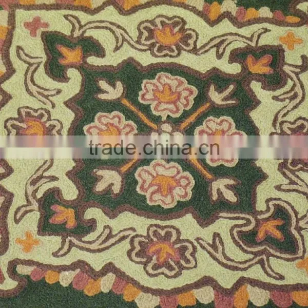 Embroidered Ethnic India Pillow Decor Accent Cushion Cover Kashmir Wool Crafts photo-3